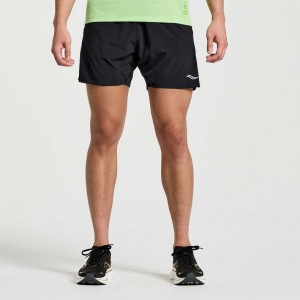 Black Men's Saucony Outpace 5" Shorts | MALAYSIA-JIEQ