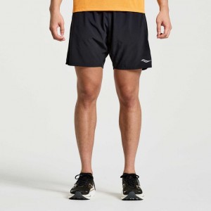 Black Men's Saucony Outpace 7" Shorts | MALAYSIA-RHSP