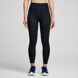 Black Women's Saucony Fortify Crop Tight | MALAYSIA-QCDZ