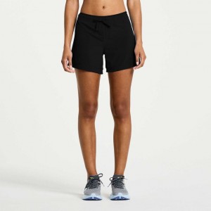 Black Women's Saucony Outpace 5" Shorts | MALAYSIA-CTQS