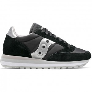 Black / Silver Women's Saucony Jazz Triple Sneakers | MALAYSIA-NEUG