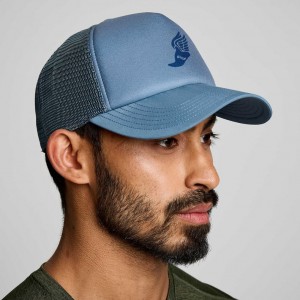 Blue Men's Saucony Foamie Trucker Hats | MALAYSIA-YHPB