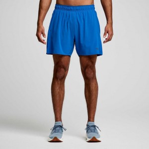 Blue Men's Saucony Outpace 5" Shorts | MALAYSIA-JEWI