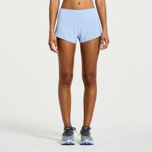 Blue Women's Saucony Outpace 2.5" Split Shorts | MALAYSIA-QLHE