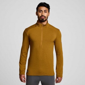 Brown Men's Saucony Triumph 3D 1/2 Zip Sweatshirt | MALAYSIA-UEAJ