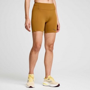 Brown Women's Saucony Fortify 6" Shorts | MALAYSIA-CYNI