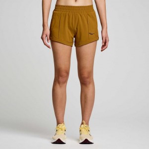 Brown Women's Saucony Outpace 3" Shorts | MALAYSIA-TODX