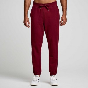 Burgundy Men's Saucony Recovery Jogger | MALAYSIA-GMED