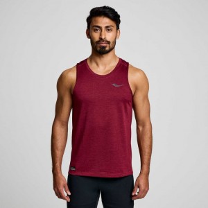 Burgundy Men's Saucony Stopwatch Singlet | MALAYSIA-GOIL