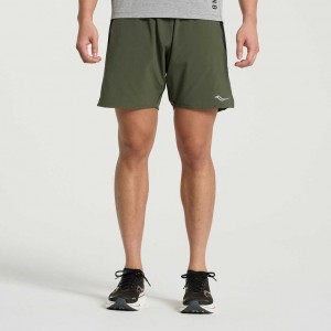 Dark Green Men's Saucony Outpace 7" Shorts | MALAYSIA-EWYK