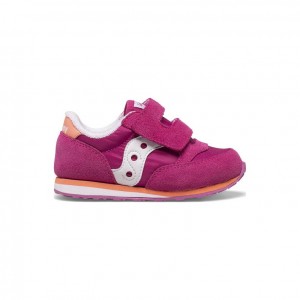 Fuchsia Little Kids' Saucony Baby Jazz Hook & Loop Sneakers | MALAYSIA-EKLC