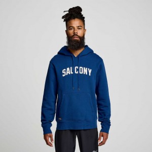 Indigo Men's Saucony Recovery Hoodie | MALAYSIA-PBOM