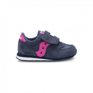 Navy Big Kids' Saucony Jazz Hook & Loop Sneakers | MALAYSIA-WCMN