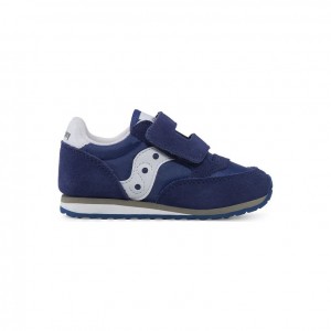 Navy Big Kids' Saucony Jazz Hook & Loop Sneakers | MALAYSIA-XFJL