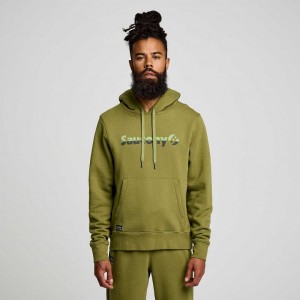 Olive Men's Saucony Recovery Hoodie | MALAYSIA-BKGN