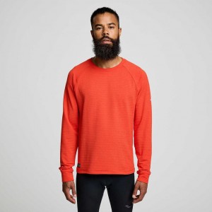 Orange Men's Saucony Triumph 3D Crew Sweatshirt | MALAYSIA-QWMI