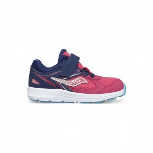 Pink / Navy Little Kids' Saucony Cohesion 14 A/C Jr. Sneakers | MALAYSIA-LUQI