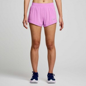 Purple Women's Saucony Outpace 3" Shorts | MALAYSIA-DKML