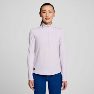 Purple Women's Saucony Triumph 3D 1/2 Zip Sweatshirt | MALAYSIA-OTCV