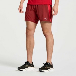 Red Men's Saucony Outpace 5" Shorts | MALAYSIA-JOQD