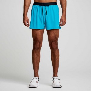 Turquoise Men's Saucony Outpace 3" Shorts | MALAYSIA-UVXE