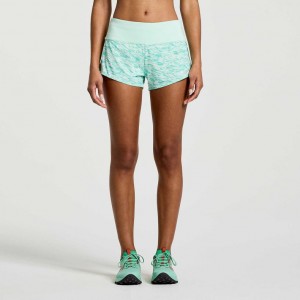 Turquoise Women's Saucony Outpace 2.5" Split Shorts | MALAYSIA-KBOI