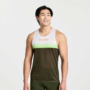 White / Black Men's Saucony Elite Singlet | MALAYSIA-XIRS