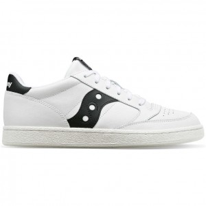 White / Black Men's Saucony Jazz Court PU Sneakers | MALAYSIA-MSHB