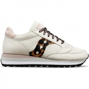 White / Leopard Women's Saucony Jazz Triple Sneakers | MALAYSIA-MNWY