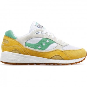 White / Yellow / Green Men's Saucony Shadow 6000 Sneakers | MALAYSIA-XLPS