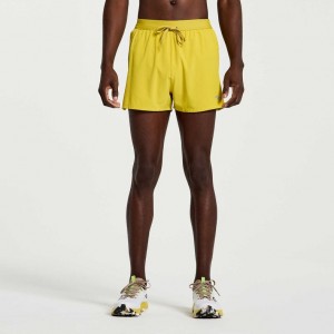 Yellow Men's Saucony Outpace 3" Shorts | MALAYSIA-MHPD