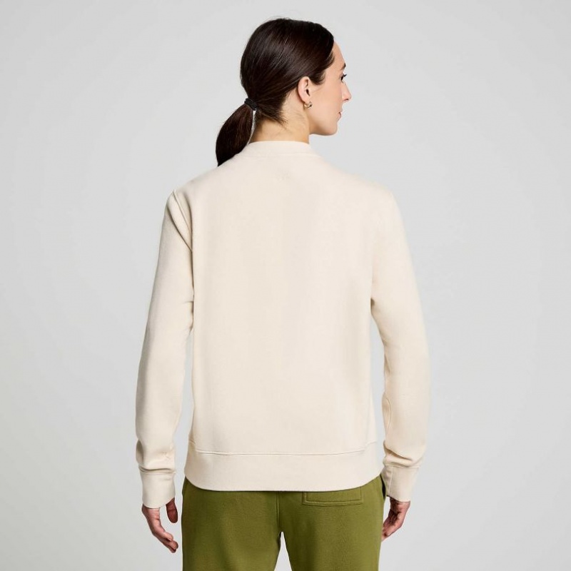 Beige Women's Saucony Recovery Crew Sweatshirt | MALAYSIA-PAGK