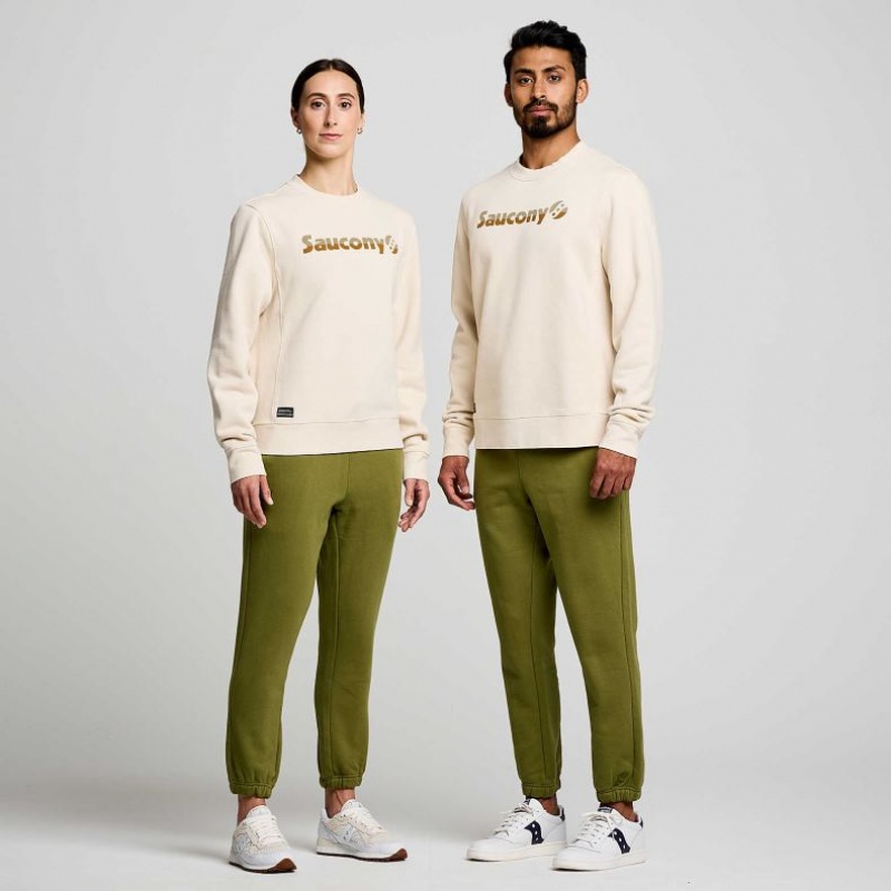 Beige Women's Saucony Recovery Crew Sweatshirt | MALAYSIA-PAGK