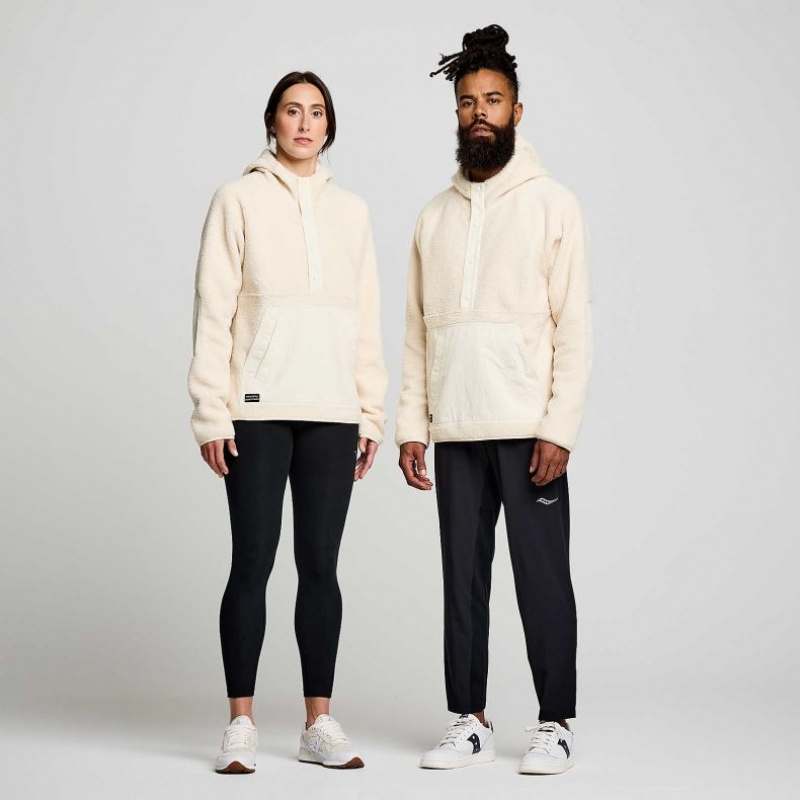 Beige Women's Saucony Recovery Sherpa Pullover Hoodie | MALAYSIA-DHBE