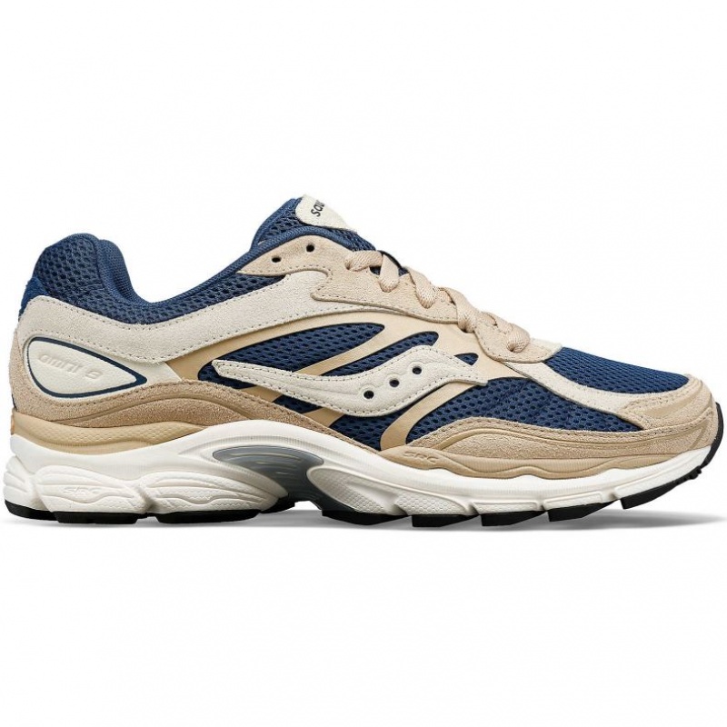 Beige / Blue Men\'s Saucony ProGrid Omni 9 Premium Sneakers | MALAYSIA-JYXZ