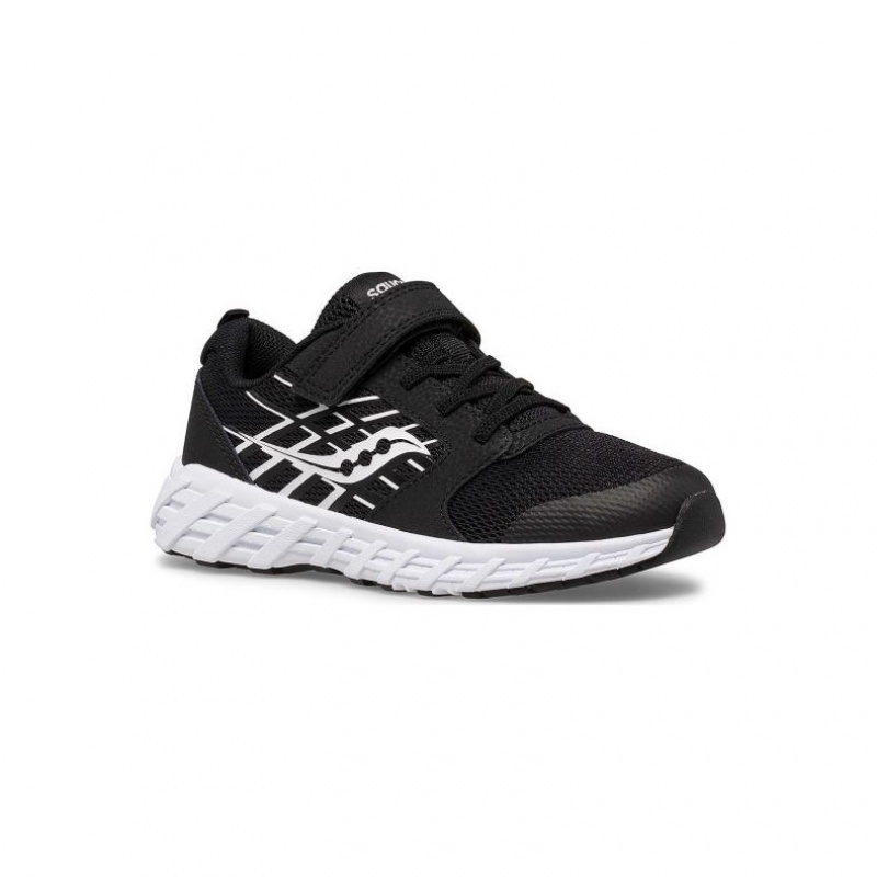 Black Big Kids' Saucony Wind 2.0 A/C Sneakers | MALAYSIA-DILO