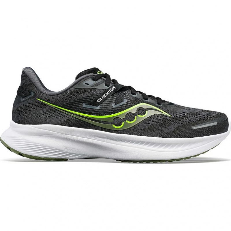 Black Men\'s Saucony Guide 16 Running Shoes | MALAYSIA-PSIO