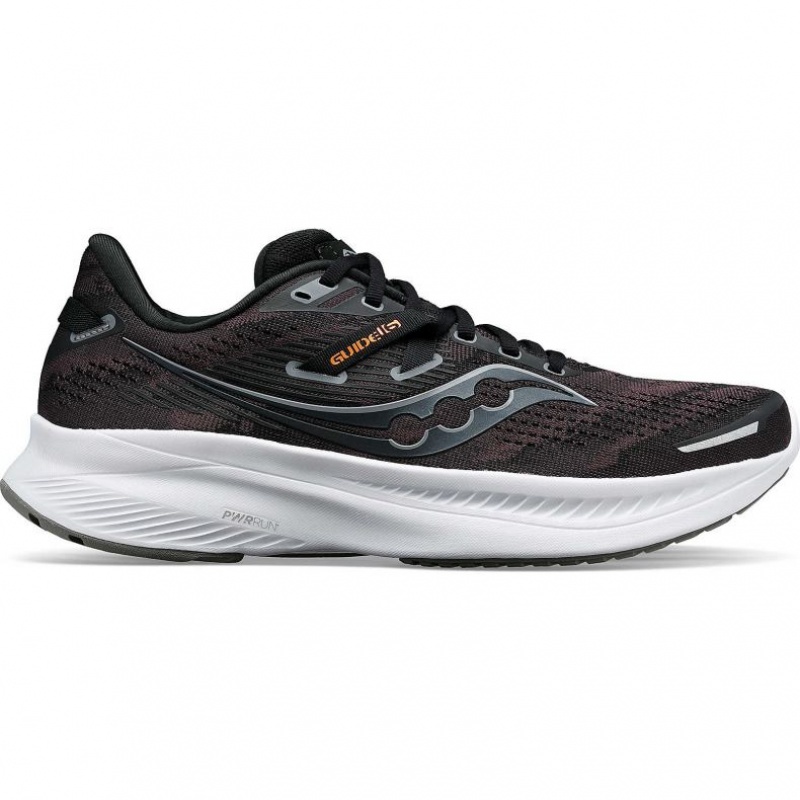 Black Men\'s Saucony Guide 16 Wide Running Shoes | MALAYSIA-EABQ