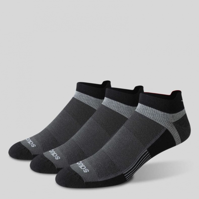 Black Men's Saucony Inferno Liteweight 3-Pack Socks | MALAYSIA-VCAH