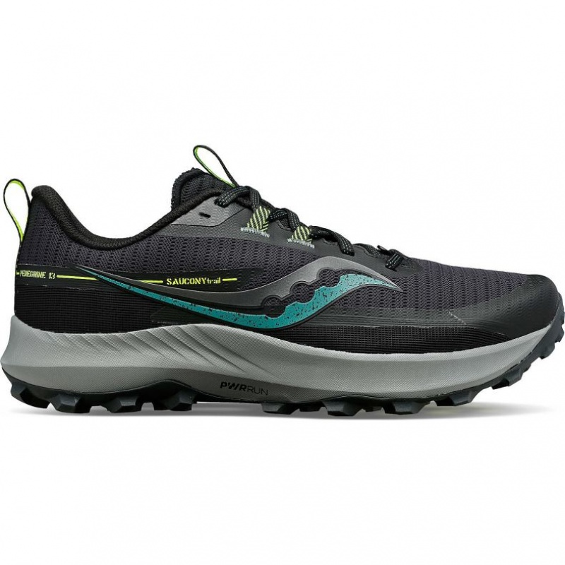 Black Men\'s Saucony Peregrine 13 Trail Running Shoes | MALAYSIA-XVJL