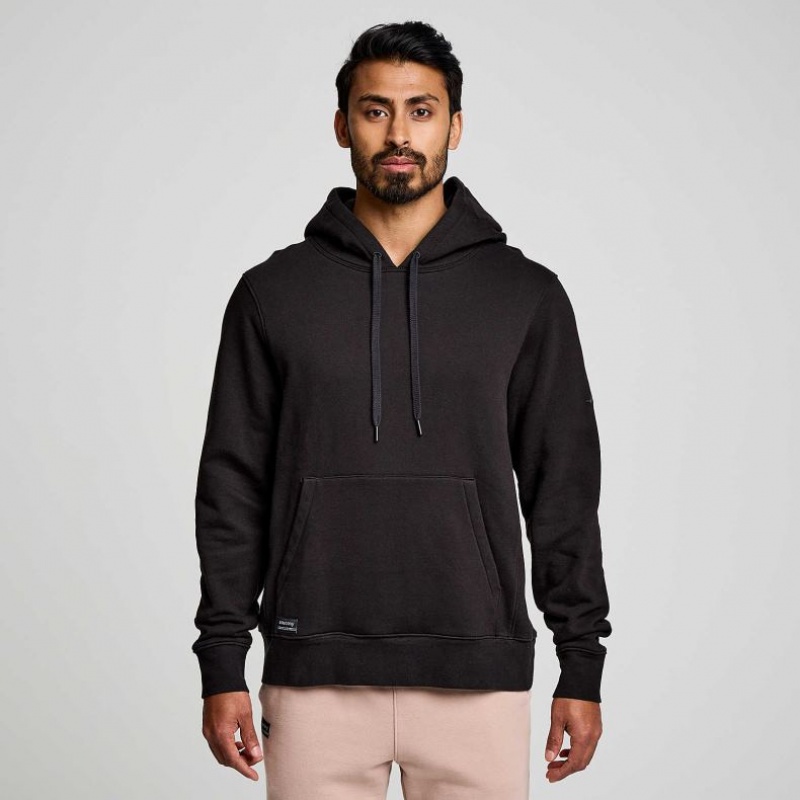 Black Men\'s Saucony Recovery Hoodie | MALAYSIA-ZQLS