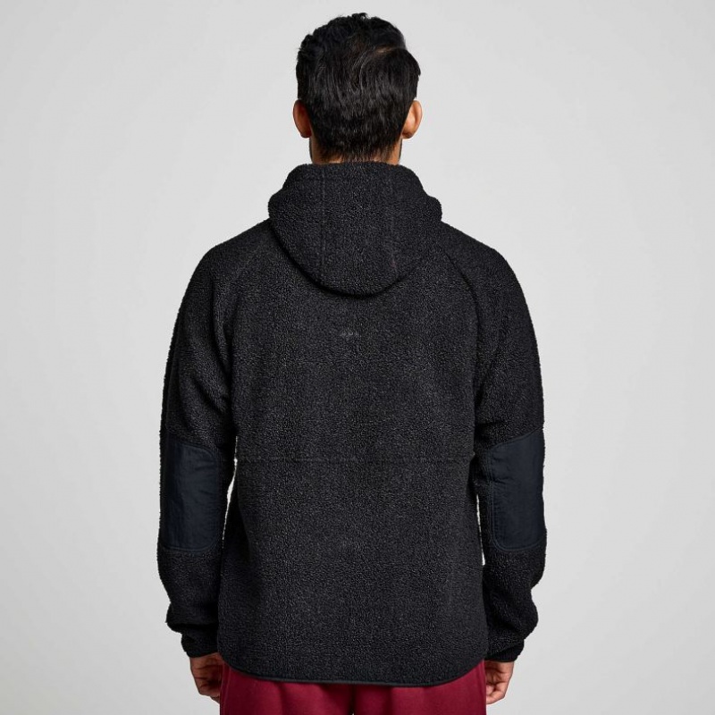 Black Men's Saucony Recovery Sherpa Pullover Hoodie | MALAYSIA-PSGD