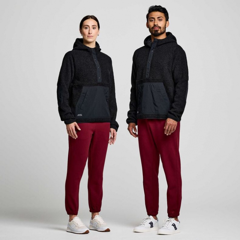 Black Men's Saucony Recovery Sherpa Pullover Hoodie | MALAYSIA-PSGD