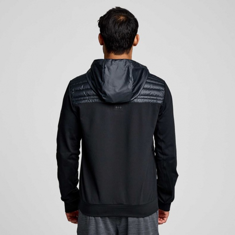 Black Men's Saucony Solstice Oysterpuff Hoodie | MALAYSIA-VILR