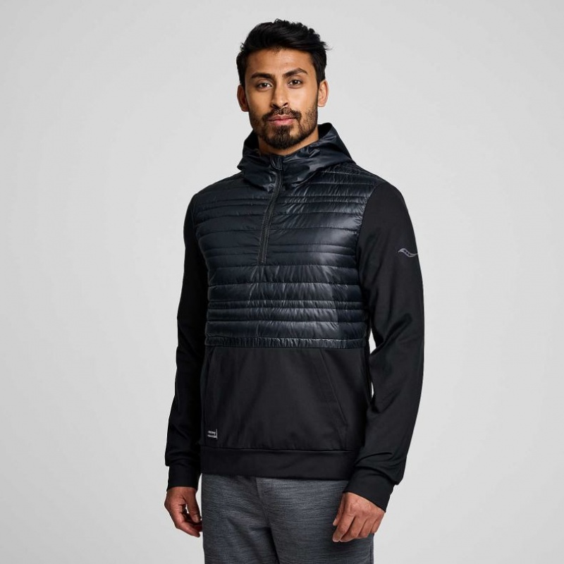 Black Men\'s Saucony Solstice Oysterpuff Hoodie | MALAYSIA-VILR