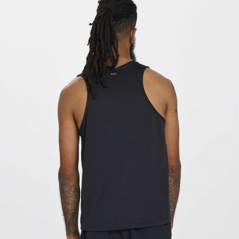 Black Men's Saucony Stopwatch Singlet | MALAYSIA-ESWJ