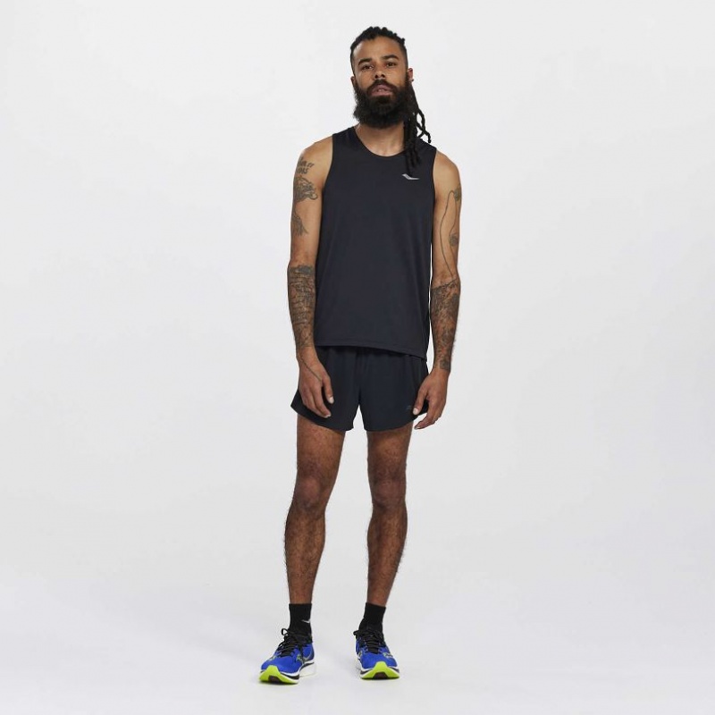 Black Men's Saucony Stopwatch Singlet | MALAYSIA-ESWJ