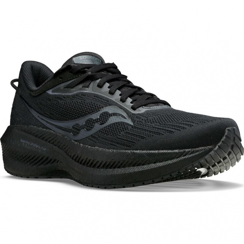 Black Men's Saucony Triumph 21 Running Shoes | MALAYSIA-BVND