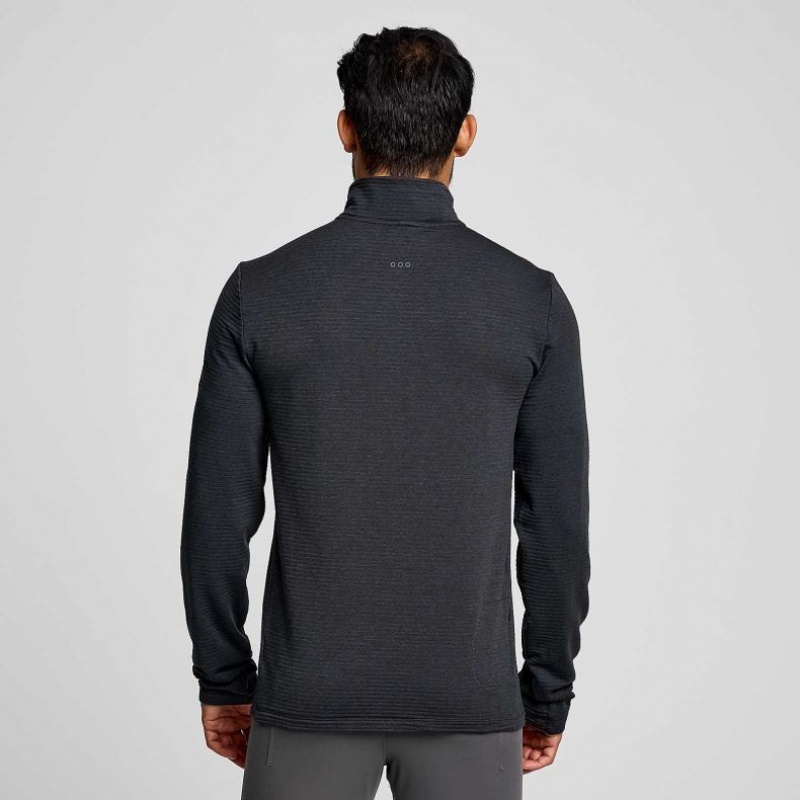 Black Men's Saucony Triumph 3D 1/2 Zip Sweatshirt | MALAYSIA-JVRP