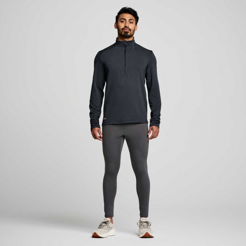 Black Men's Saucony Triumph 3D 1/2 Zip Sweatshirt | MALAYSIA-JVRP